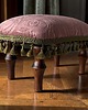 pufy do siedzenia Podnóżek w stylu vintage / retro, różowy welur z frędzlami 5
