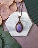 wisiory Miedziany wisiorek wire wrapping z purpurytem i ametystem #449 1