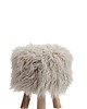 stołki Stołek, taboret z futrem, włochaty, ecru 39,5 cm 1