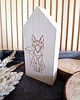 figurki i rzeźby Drewniany domek geometryczny lis 1