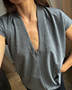 t-shirt damskie T-shirt Chillout graphite v neck 4
