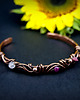 bransoletki wire wrapping Miedziana bransoleta mankietowa z rubinem 5
