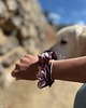 gumki do włosów Gumka scrunchie kwiaty granatowe pastelowe 2