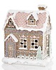 dekoracje świąteczne Domek piernikowy LED 15x12,5x9,5 cm z różowym dachem 2