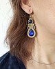 kolczyki soutache Kolczyki sutasz w kolorze złoto-granatowym z kryształkami 1