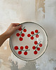 patery i talerze Talerz porcelanowy obiadowy w pomidorki z zielonym rantem / 26,5 cm 2