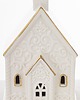 dekoracje świąteczne Domek ceramiczny LED 13,5x9 cm z wysokim kominem 1
