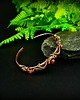 bransoletki wire wrapping Bransoleta mankietowa  z bursztynem 5