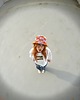 kapelusze damskie Bucket hat, creamy purple & burnt orange, handmade vibes 3