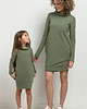 sukienki dla dziewczynki Sukienka z golfikiem i kieszeniami dla dziewczynki, MMD37, zielona 2
