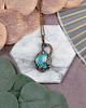 wisiory Miedziany wisiorek wire wrapping z turkusem #536 1