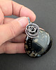 wisiory Sia - wisiorek z agatem mszystym i oksydowanym srebrem, wire wrapping 1