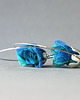 kolczyki wire wrapping Srebrne kolczyki koła turkusowe różyczki 2