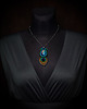 wisiory Peacock eye- wisior soutache z piórami 2