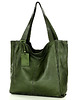 torby na ramię Duża torebka miejski shopper bag skóra naturalna zielony 2