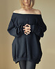 bluza bez kaptura damska Gigantyczny Oversize Czarny Z XXXXXL 1