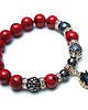 bransoletki z kamieni naturalnych Kolekcja Rich -  Red and grey /glamour/ bransoletka 4
