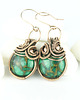 kolczyki wire wrapping Kolczyki wire wrapping z zielonymi agatami 7