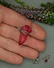 wisiory Naszyjnik talizman surowy czerwony kryształ górski wire wrapping 3