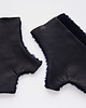 rękawiczki damskie Navy blue alpaca /leather gloves 3