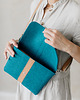 torby na ramię Marmollada - filcowa listonoszka TURKUSOWA + brąz 4