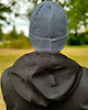 czapki i kapelusze męskie Męska bawełniana czapka beanie logo ekoskórka Ciemny szary 2