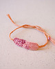 bransoletki na sznurku Mini bransoletka handmade , wiązana na supełek - róż 2