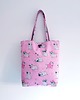 torby na zakupy Torba z tkaniny wodoodpornej w różowe mopsy 1