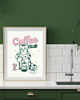 grafiki i ilustracje PLAKAT kawa, coffee lover club, prezent dla kawosza, kot 1