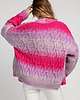 kardigany damskie Multikolorowy zapinany kardigan z aranowym splotem F1972 sweetpink 1