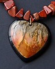 korale Elegancki naszyjnik z piasku pustyni z sercem z jaspisu unikat handmade 5