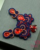 kolczyki soutache Granatowo czerwone kolczyki sutasz 4