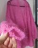 kardigany damskie Różowy kardigan  z jedwabiem i kod mohair Chmurka oversize 8