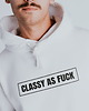 bluza z kapturem damska Biała bluza z czarnym napisem CLASSY AS FUCK z kapturem 6