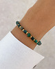 bransoletki z kamieni naturalnych Bransoletka na gumce z malachitu z hematytem - ochrona, szczęście, obfitość,  3