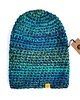 czapki damskie CRAZYCOLOR  turkusowa czapka handmade 1