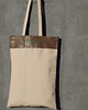 torby XXL Torba typu shopper z grubej tkaniny i skóry 4