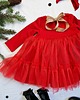 sukienki dla dziewczynki Sukienka Dresowa Czerwona Tiulowa 3