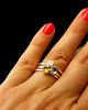 pierścionki srebrne Pierścień Drobinek - Topaz Swiss Blue Srebro 4mm 2