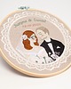 Ślub - inne Personalizowana pamiątka ślubna, haft ślubny/ rocznicowy w tamborku 4