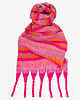 szale damskie Szalik w pasy różowe z frędzlami 50x200 cm 2