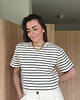 t-shirt damskie T-Shirt Move crop paski poduchy cream & black 5