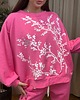 bluza bez kaptura damska Bawełniana bluza w kwiaty 3