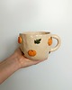 filiżanki Ceramiczna jesienna filiżanka w dynie i listki 2