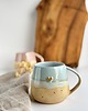 kubki 2 x Kubek ceramiczny  - Różowe i niebieskie migdały z sercem 2