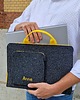 etui na laptopa Personalizowane etui MacBook ciemnoszare rączka żółta 6