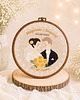 Ślub - inne Haft ślubny w tamborku 20 cm, indywidualna pamiątka ślubna, rocznicowa 49 1