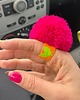 pierścionki - różne Pierścionek  duży różowy pom pom Toho 1