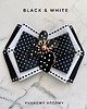 broszki Brosza Black & White z efektowym kwiatem w kropeczki New 2