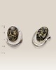 kolczyki srebrne Srebrne kolczyki z zielonym bursztynem 17x13mm 1